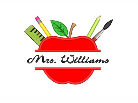 Apple Applique Embroidery Design