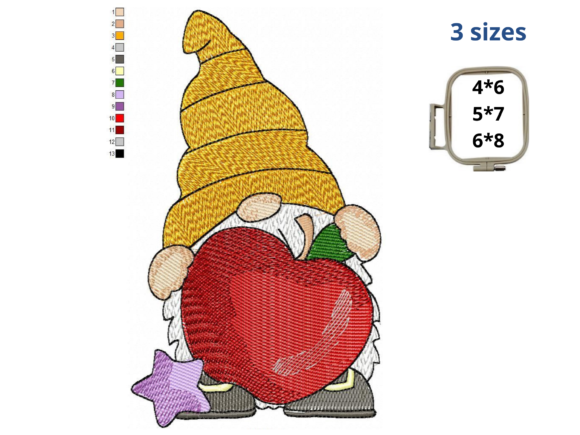 Gnome with Apple: A Seasonal Embroidery Gem