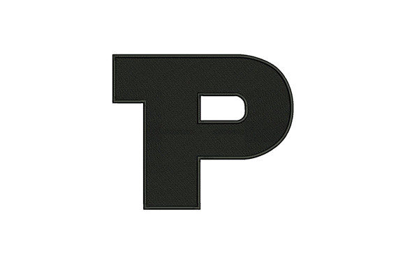 Letter P: A Refined Blackwork Embroidery Design for Boutique Sweatshirts