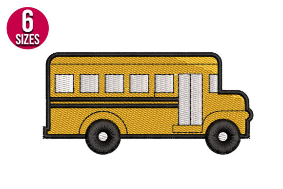 School Bus Embroidery Design